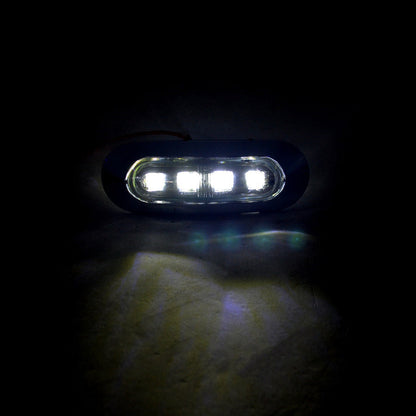 Feu de gabarit à LED blanc, boîtier chromé, 4 LED, feu de position 12 V