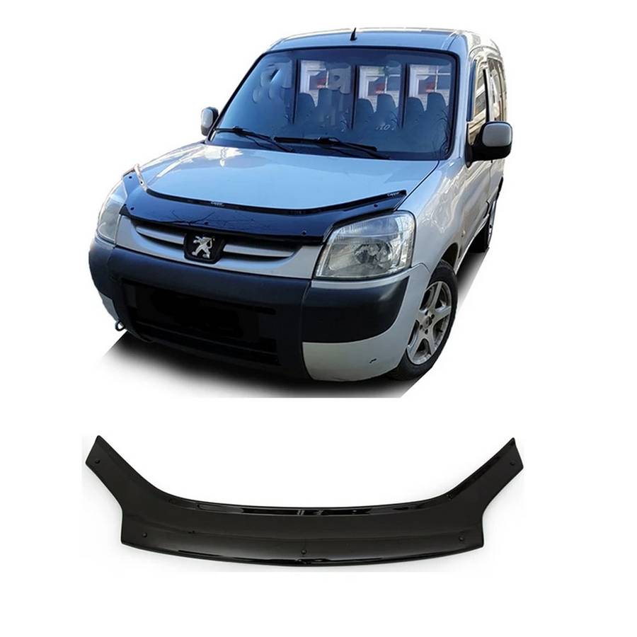 Déflecteur de capot – adapté pour Peugeot Partner 2004–2009, plastique ABS teinté