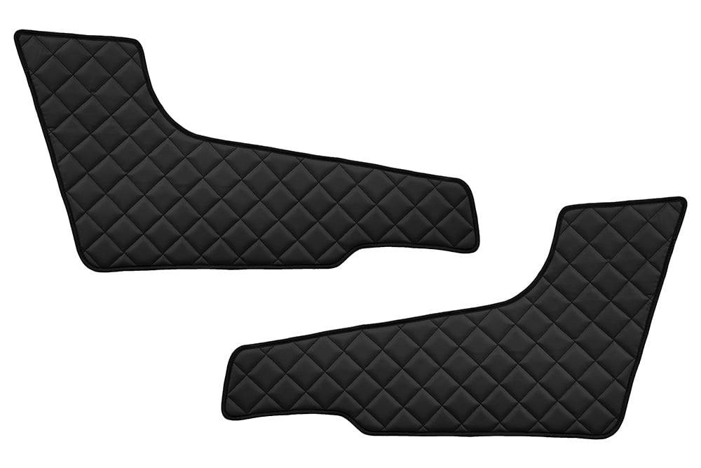 Tapis de sol de porte – cuir synthétique (éco-cuir), jeu de 2 pièces, noir, adapté pour Volvo FH4 2013+
