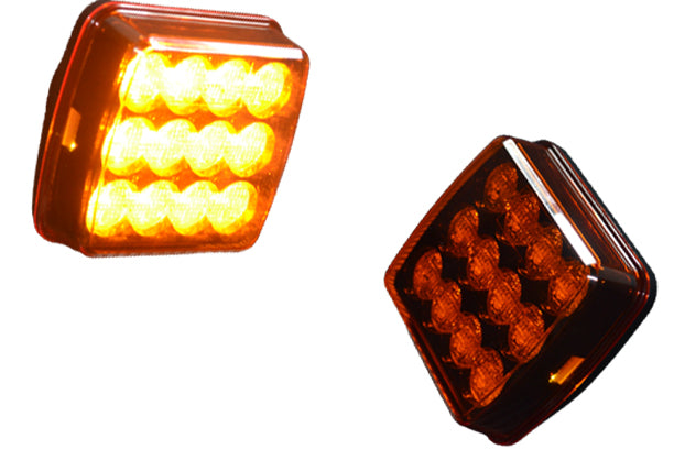 Coffret de transport avec 2 gyrophares LED stroboscopiques à fixation magnétique – 12 LED SMD, 6 modes de flash