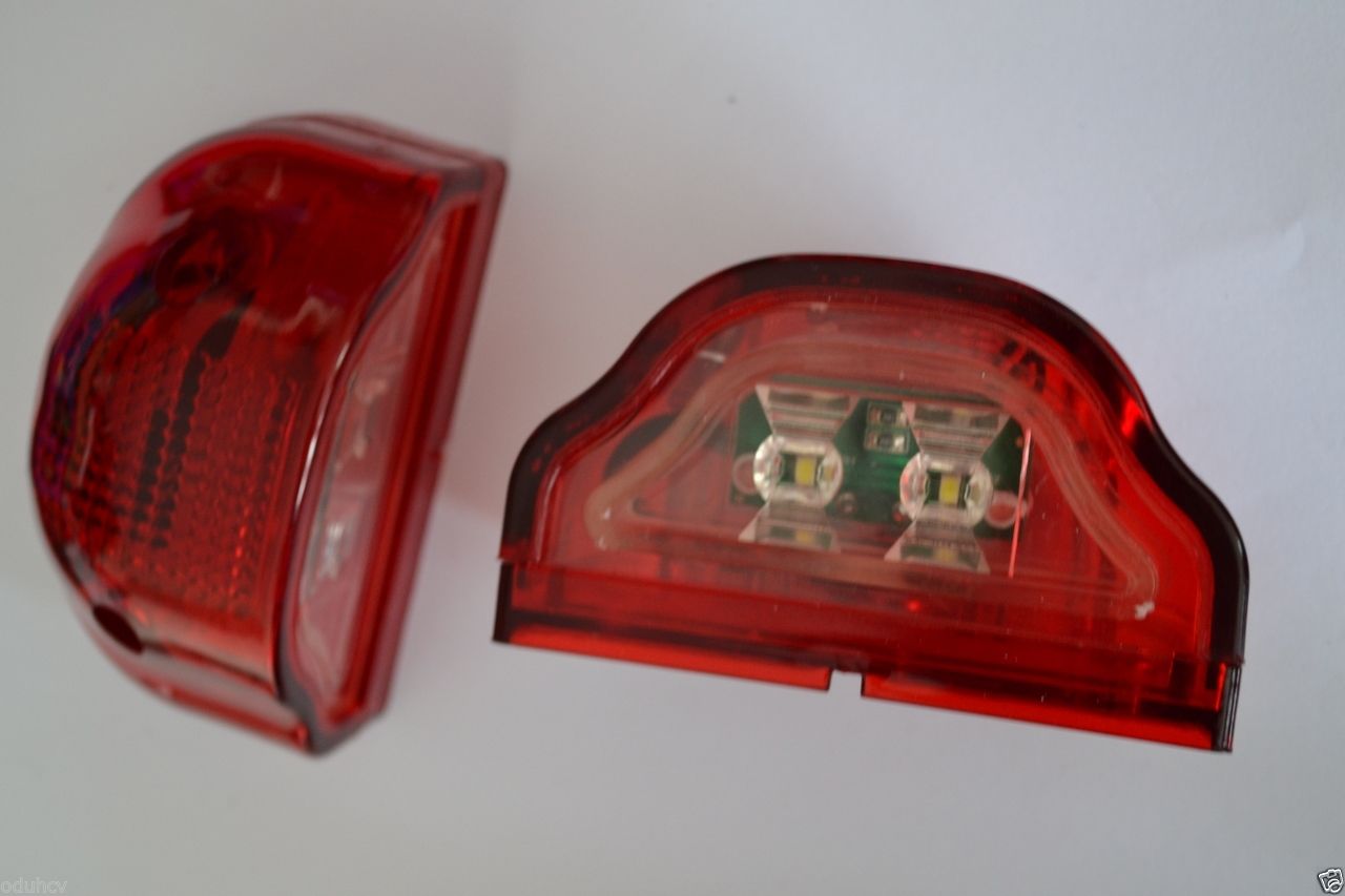 Червена LED светлина за регистрационен номер – 12V голяма лампа за табела, комплект 2 броя