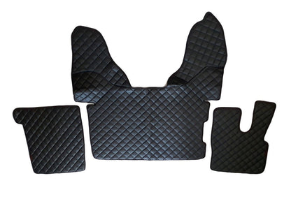 Tapis de sol en cuir synthétique (éco-cuir) noir – adaptés pour DAF XF 106, conduite à droite, 2015+