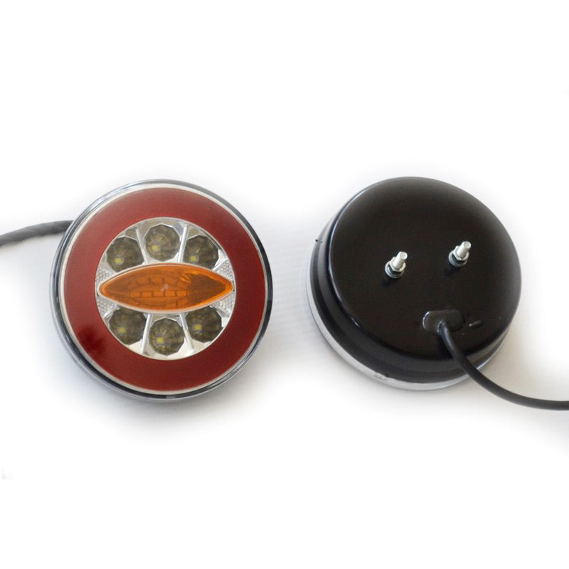 Кръгъл мултиволтов LED неон стоп-комплект „хамбургер“ за отзад, 12/24 V, 140 x 45 mm, 4 функции