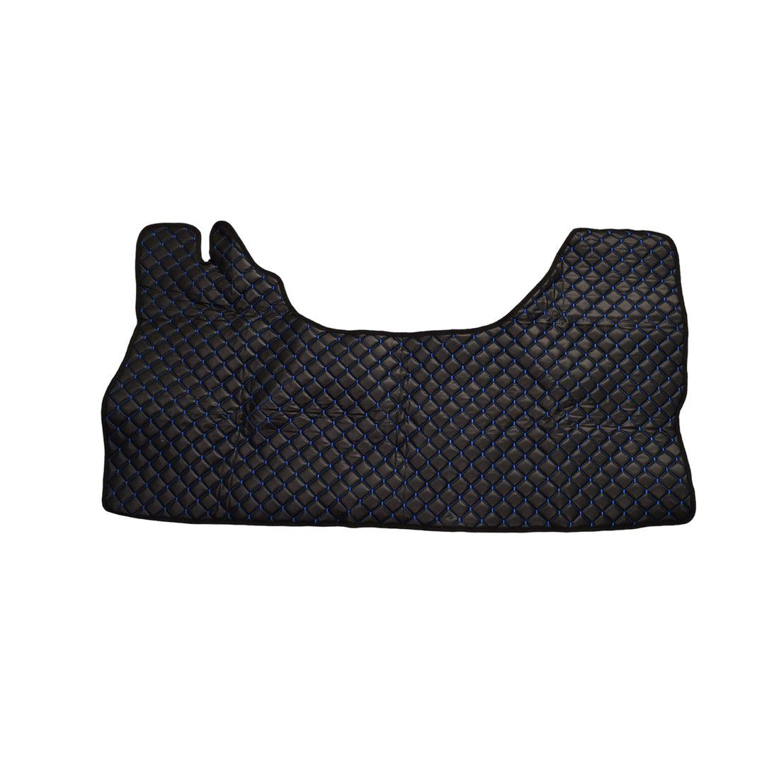 Leather Floor Mats – suitable for Renault Master II, Black with Blue Stitching, 2003–2010