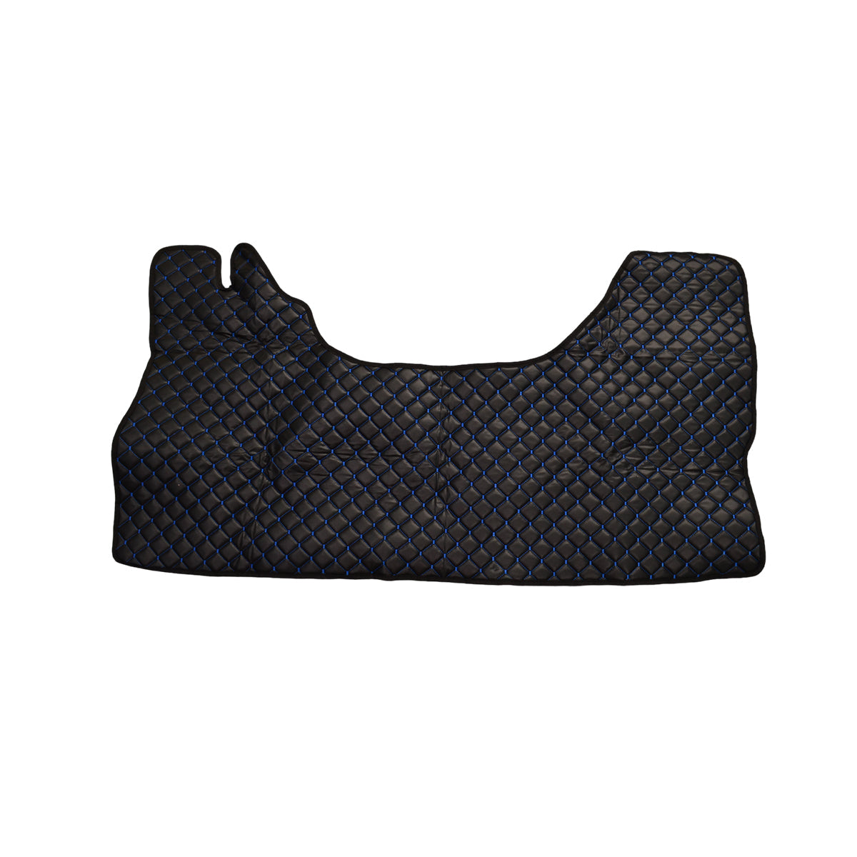 Leather Floor Mats – suitable for Renault Master II, Black with Blue Stitching, 2003–2010