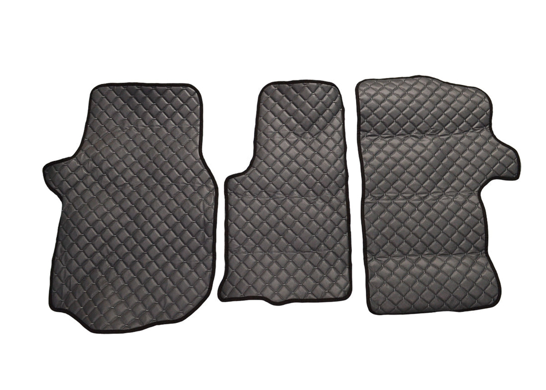 Grey Leather Floor Mats, suitable for Volkswagen Crafter II (2016–), 1+2 Seats