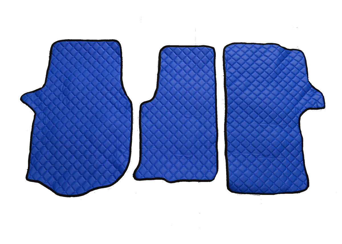 Blue Leather Floor Mats – suitable for Volkswagen Crafter II (2016–), 1+2 Seats