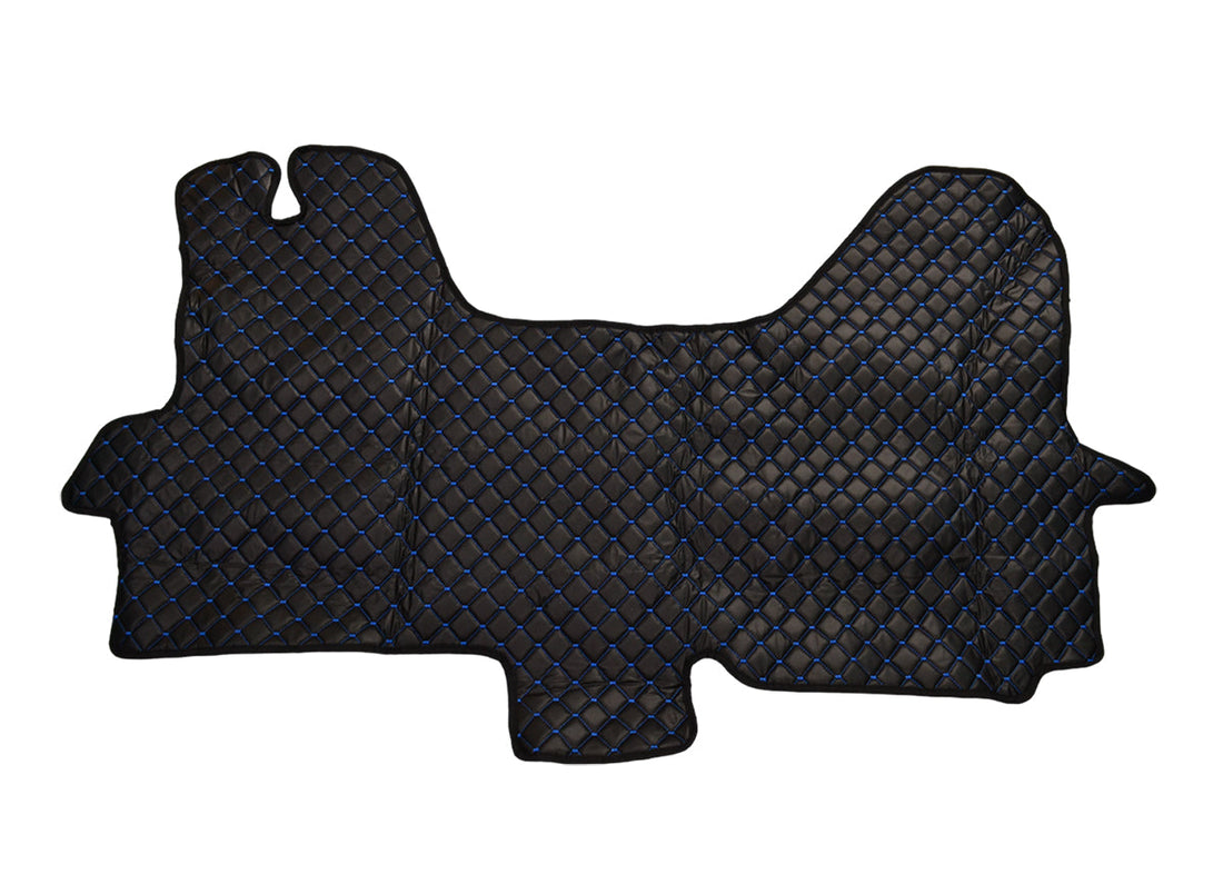 Black Eco Leather Floor Mats – suitable for Iveco Daily IV 2006–2010, Blue Stitching
