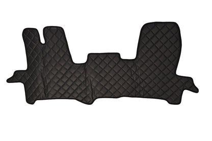 Black Eco Leather Floor Mats – suitable for Ford Transit VI 2014+, Black Stitching, Poland