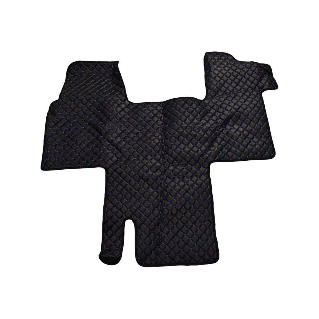Black Eco Leather Floor Mats – suitable for Renault Master III 1+1 Seats, 2010+, Blue Stitching