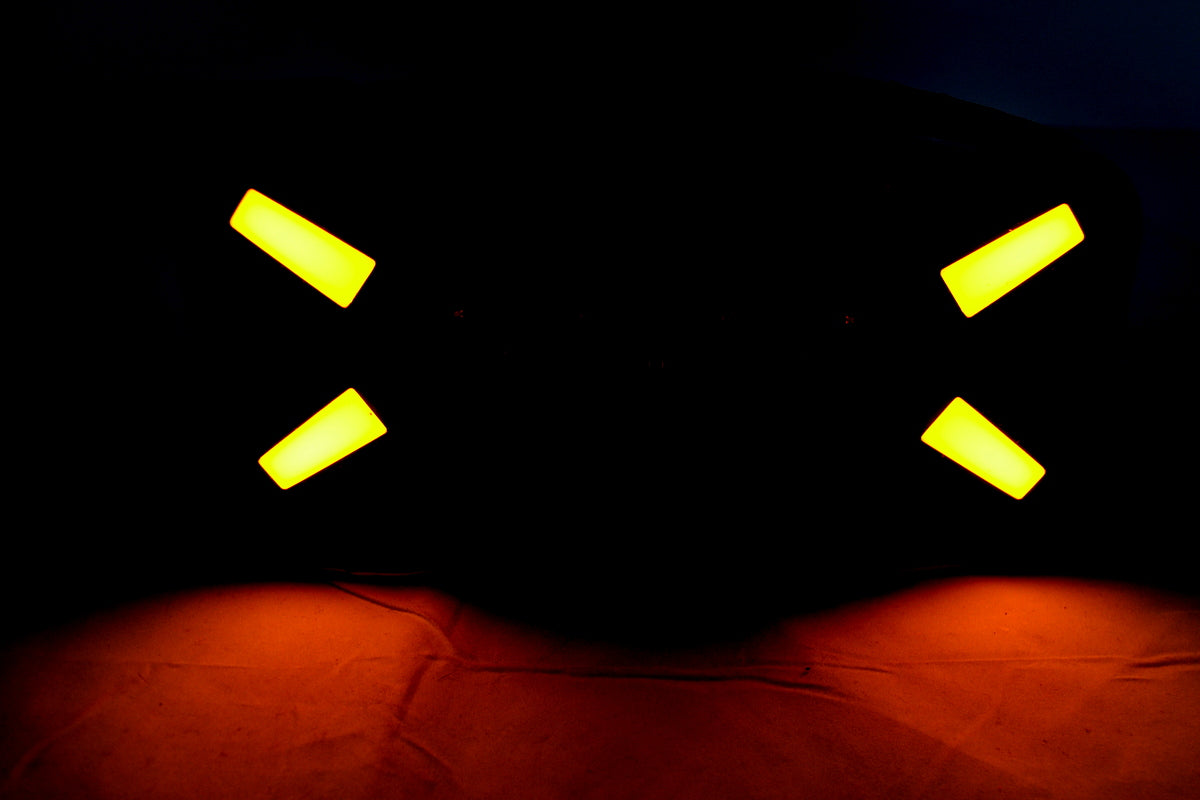 Feu combiné halogène ovale avec DRL néon, 16 LED, 12/24 V, 250×140×70 mm