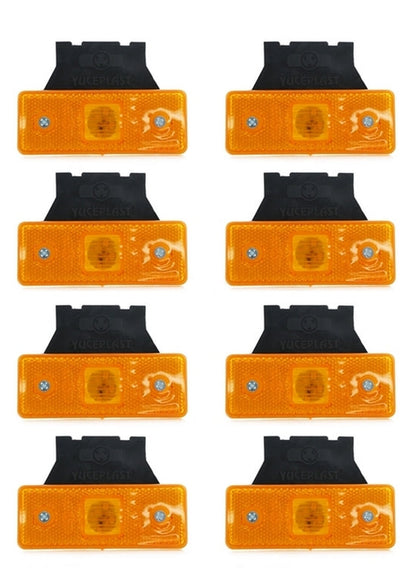 Feu de gabarit latéral LED jaune, 12/24 V, 4 LED, 110×42×6 mm avec support