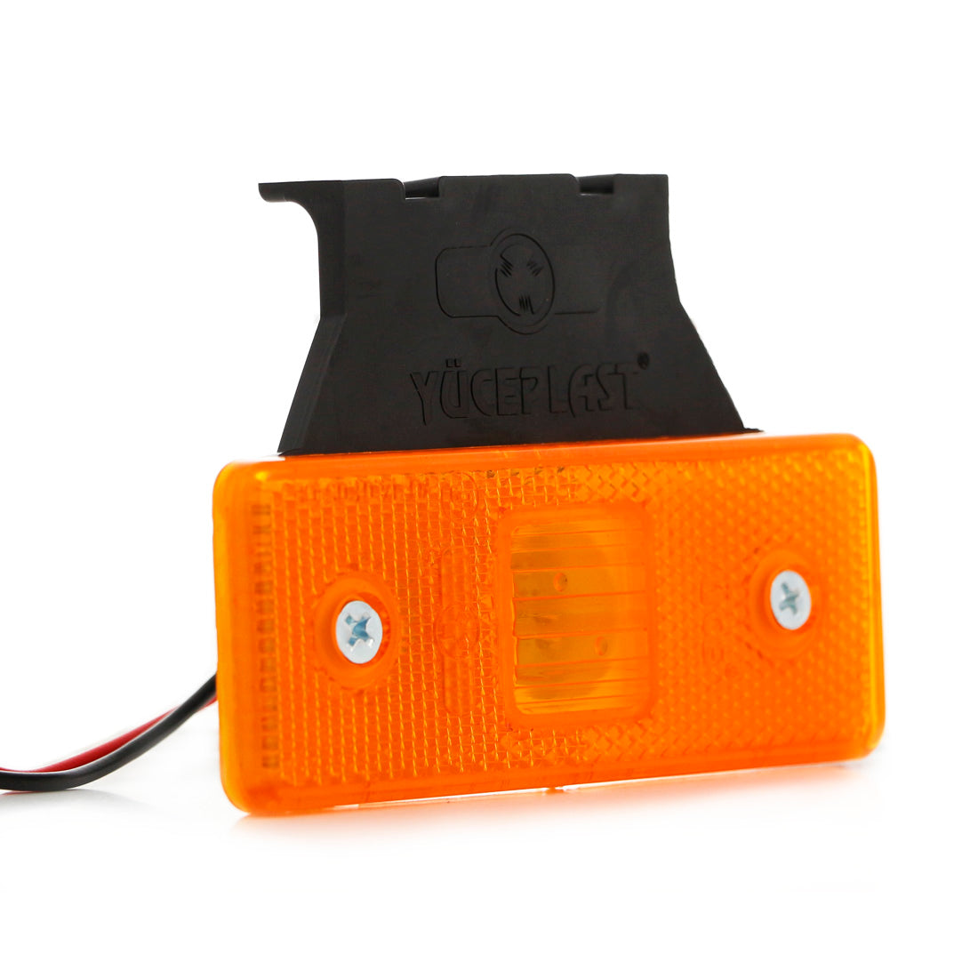 Feu de gabarit latéral LED jaune, 12/24 V, 4 LED, 110×42×6 mm avec support