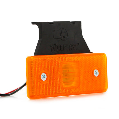 Feu de gabarit latéral LED jaune, 12/24 V, 4 LED, 110×42×6 mm avec support