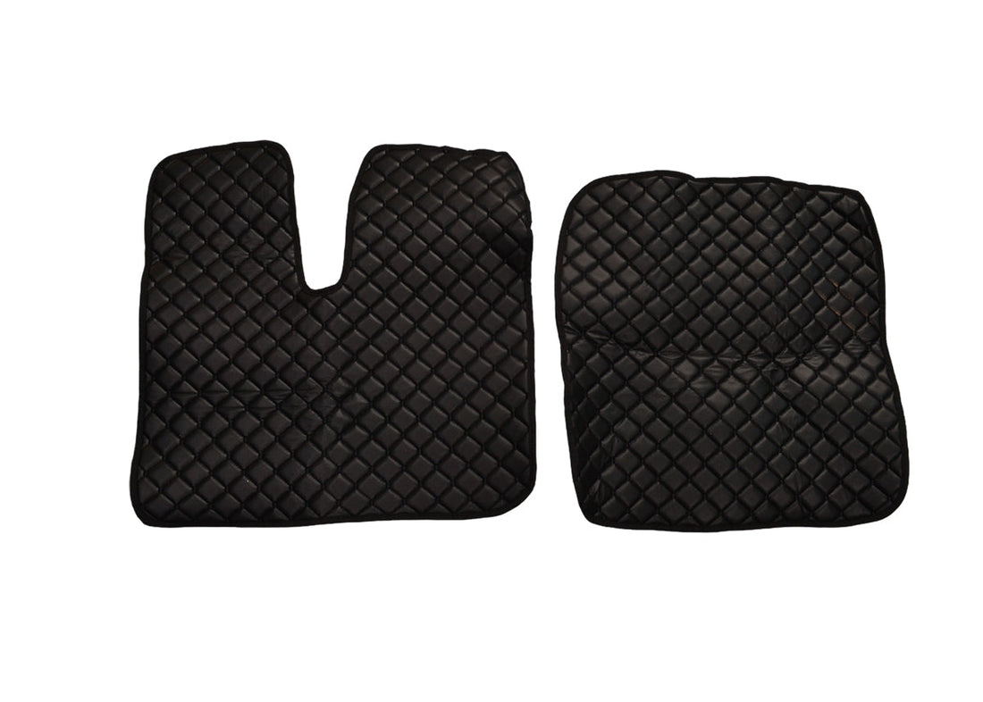 Black Eco Leather Floor Mats – 2-Piece Set suitable for MAN TGX