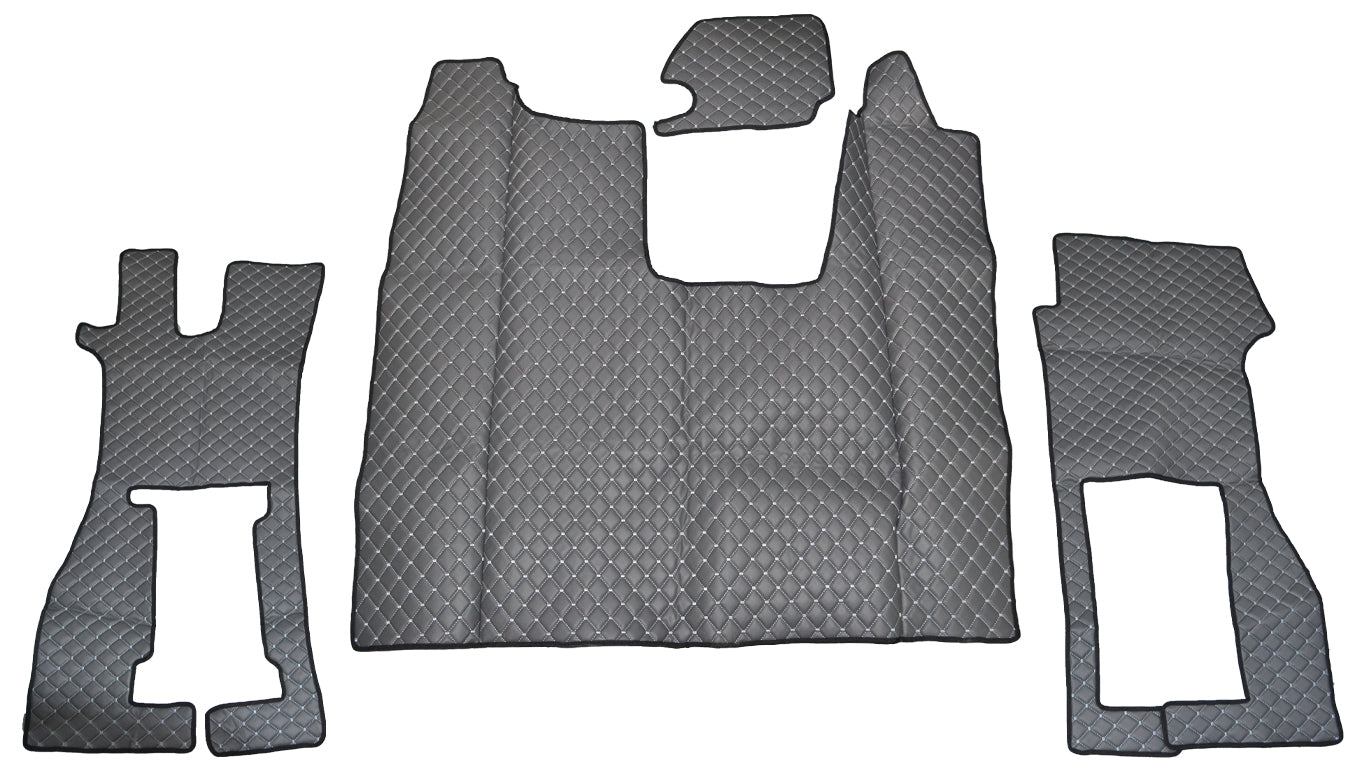 Jeu de tapis de sol en cuir – adapté pour siège passager suspendu Scania R, gris, 2016–