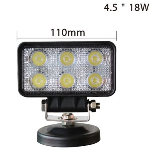 Projecteur de travail LED en aluminium, 18 W, 6 diodes haute intensité