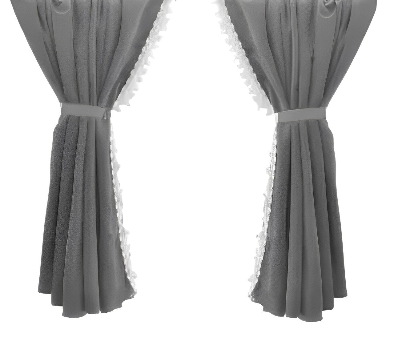 Grandes rideaux de pare-brise pour camion, gris, 240 x 90 cm, lot de 2