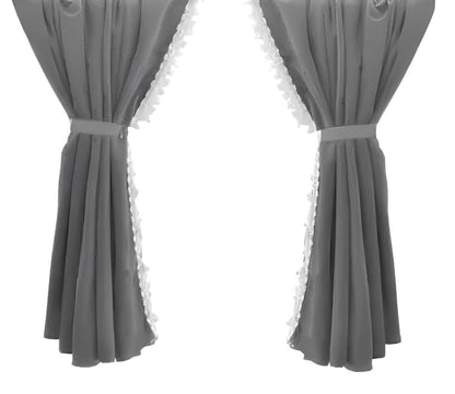 Grandes rideaux de pare-brise pour camion, gris, 240 x 90 cm, lot de 2