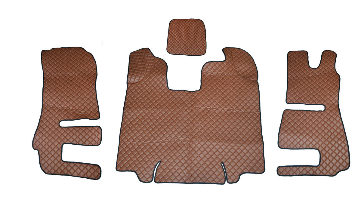 Tapis de sol marron en cuir synthétique (éco-cuir) – Volant à droite, adaptés pour Scania R 2013–2016