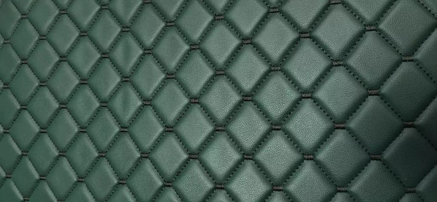 Tapis de sol en cuir synthétique (éco-cuir) – Vert, adapté pour MAN TGX boîte automatique (tiroir simple), conduite à droite, 2018+