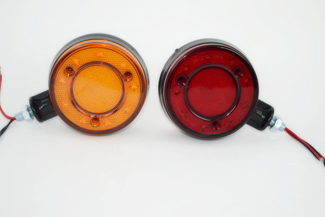 LED Mirror Marker Light Pair – Red/Amber 12/24V Side Marker Lights