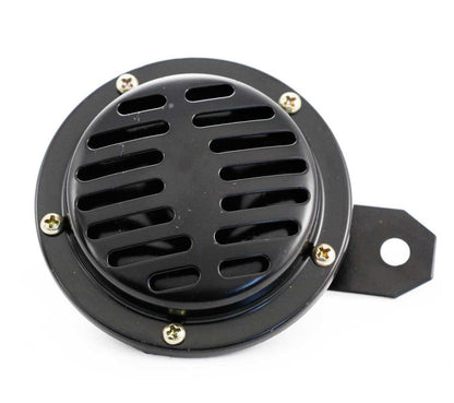 Avertisseur sonore rond noir classique pour véhicule – 12 V, 90 mm, 105 dB