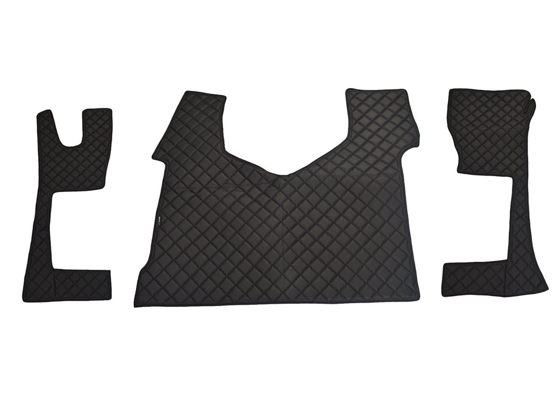 Кожени подови стелки – подходящ за Mercedes Actros MP4, тясна кабина 230 cm, черни, 2011+