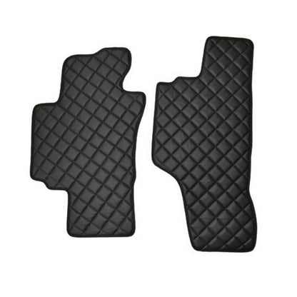 Предни автомобилни стелки от кожа с противоплъзгащо покритие – подходящ за VW Golf V, VW Jetta и VW Golf Plus, черни, комплект 2 бр.