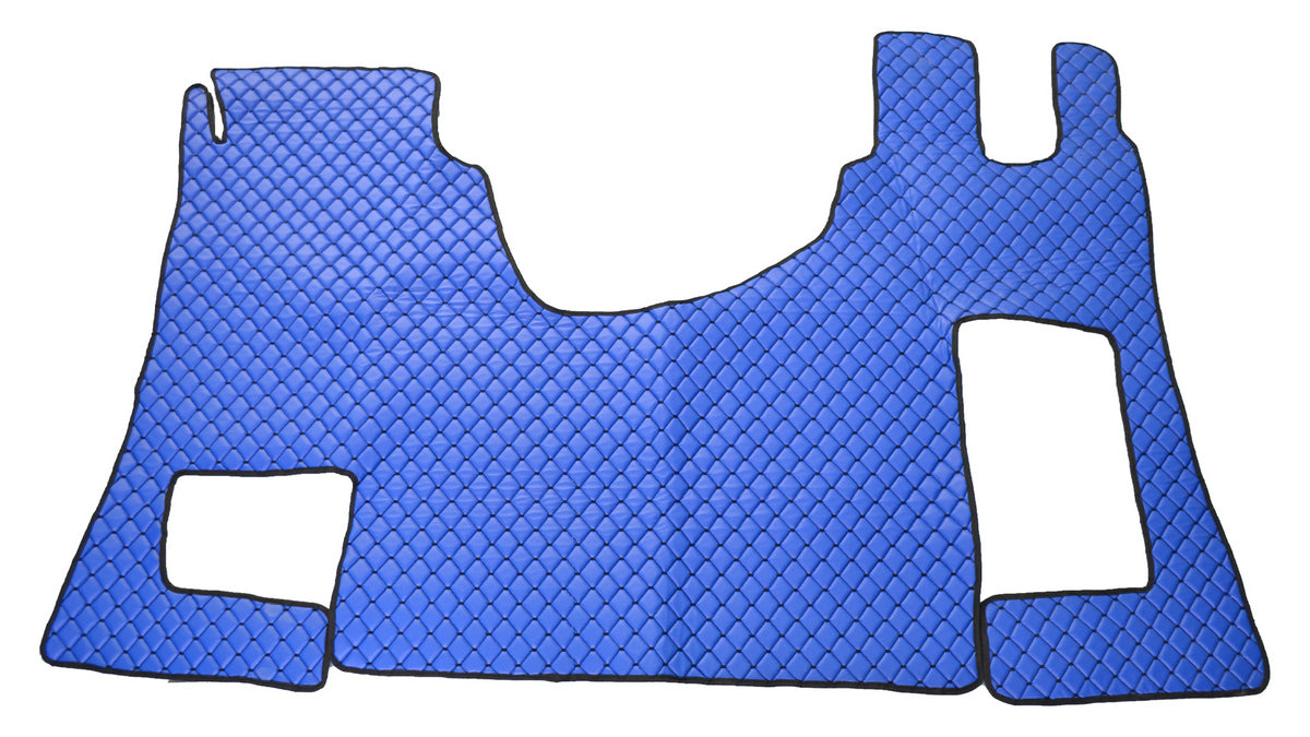 Tapis de sol en cuir synthétique (éco-cuir) bleu – Conduite à droite, adapté pour Mercedes Actros MP4 (2011–2019)