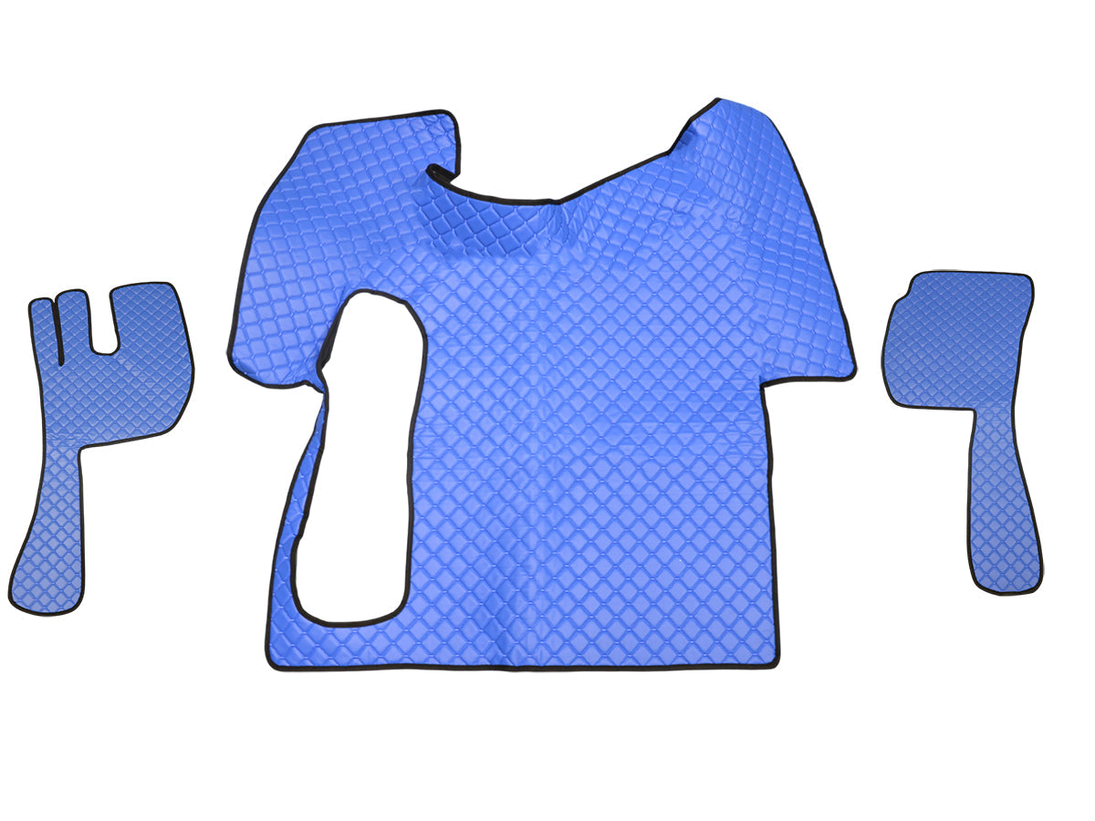 Δερμάτινα πατάκια δαπέδου – κατάλληλο για Volvo FH12/FH16 2002–2012, χειροκίνητο κιβώτιο, μπλε, αντιολισθητικά