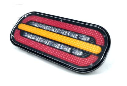 Feu arrière combiné ovale à LED néon – 24 V, 4 fonctions, clignotant dynamique