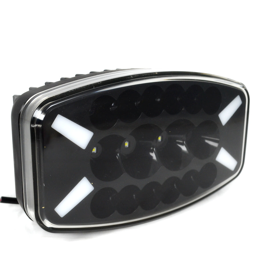 Feu combiné halogène ovale avec DRL néon, 16 LED, 12/24 V, 250×140×70 mm