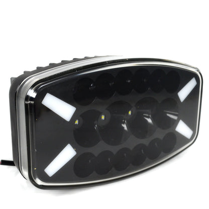Feu combiné halogène ovale avec DRL néon, 16 LED, 12/24 V, 250×140×70 mm