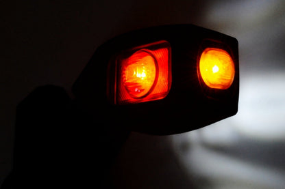 Feu de gabarit LED court incliné, côté gauche, 13,5 cm, jaune/blanc/rouge, fabriqué en Pologne