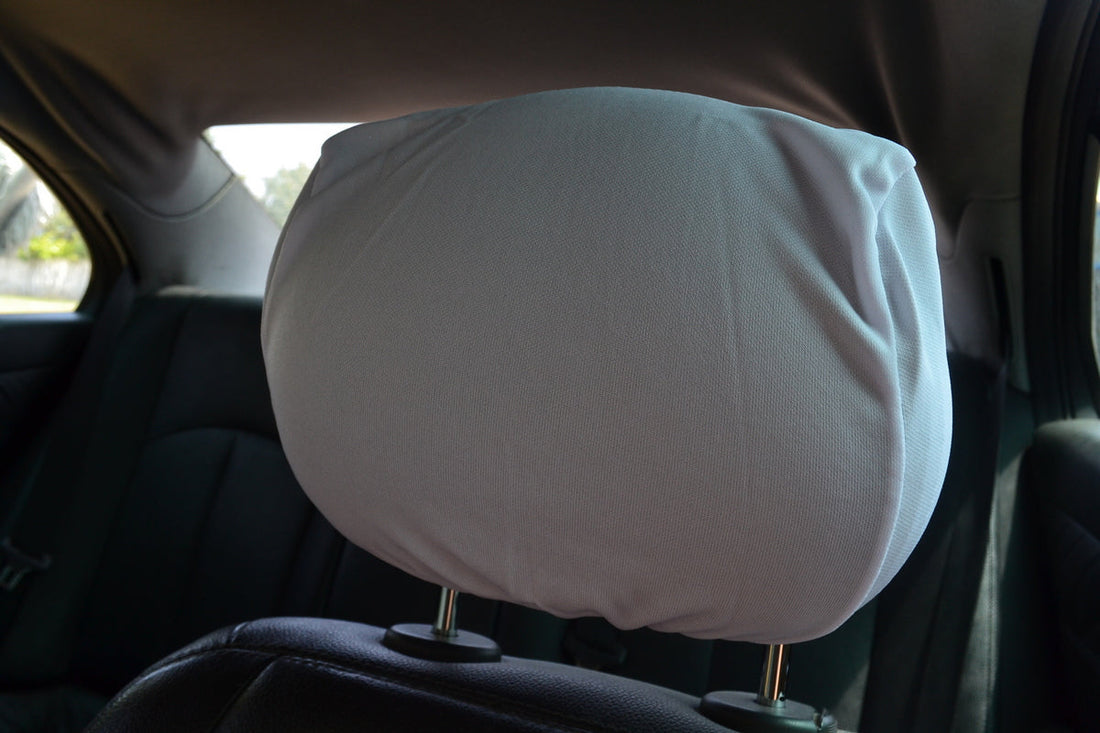 White Headrest Covers – Plain Universal Headrest Protectors, No Print