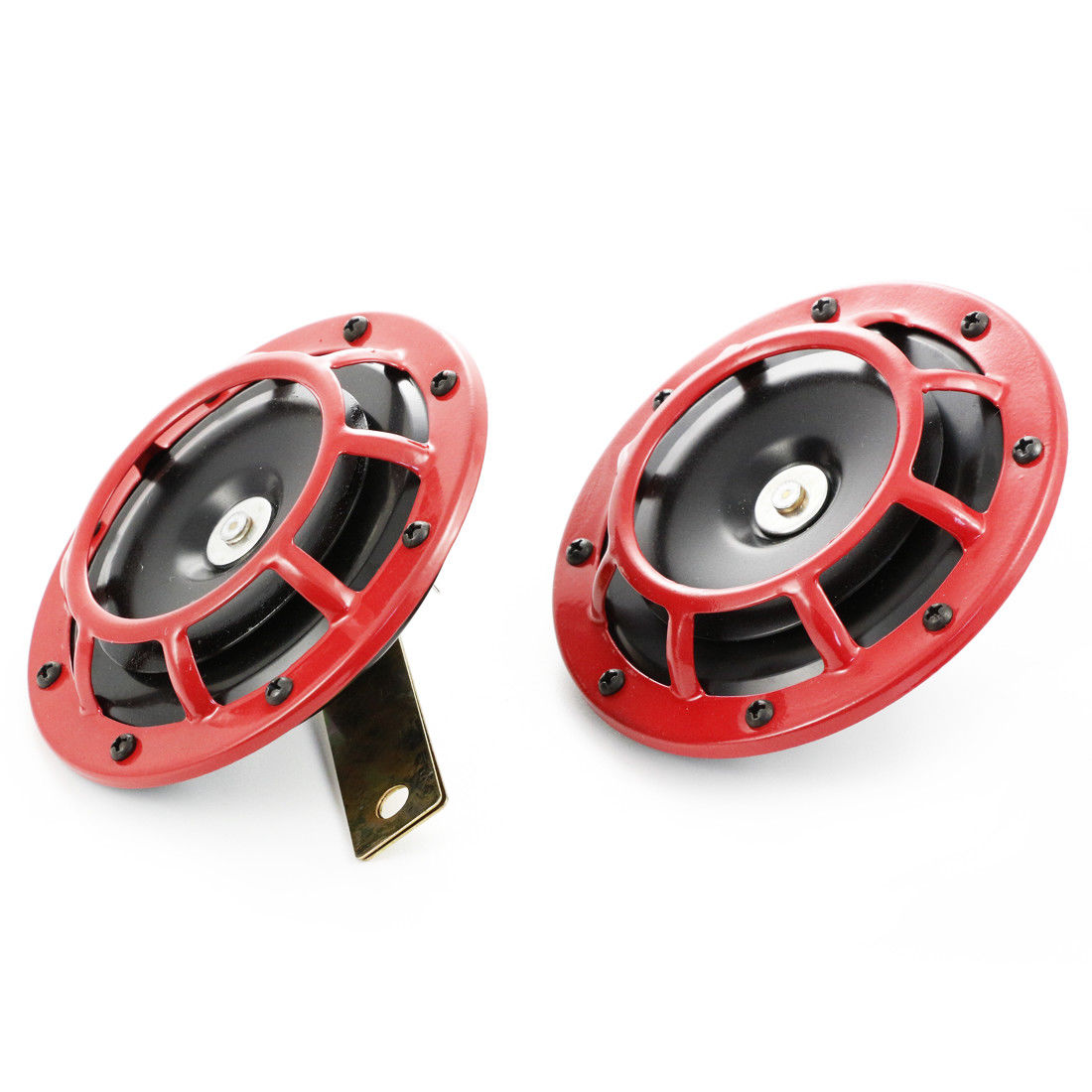 Jeu de klaxons ronds rouges Hella – Paire 12 V