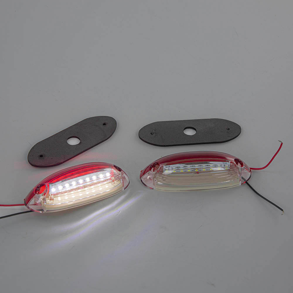 Вертикален LED габарит, червен/бял, 12/24 V