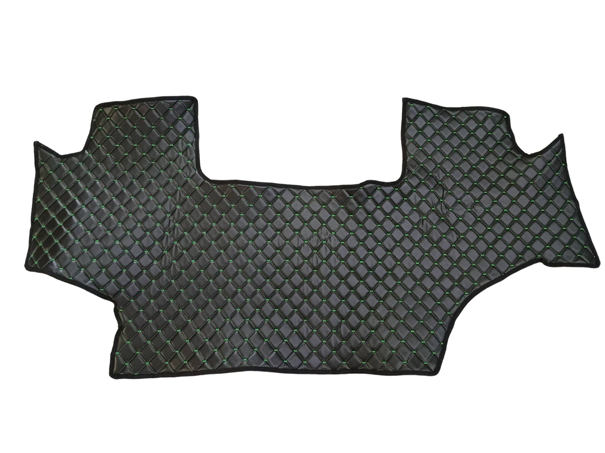 Tapis de sol en cuir noir – Couture verte adapté pour tracteur John Deere 6210R