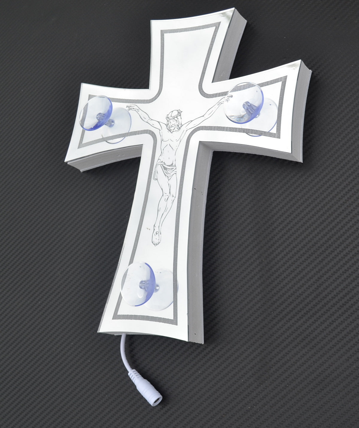 3D LED Cross with Jesus, 24V RGB Decorative Light, 230 x 290 x 40 mm