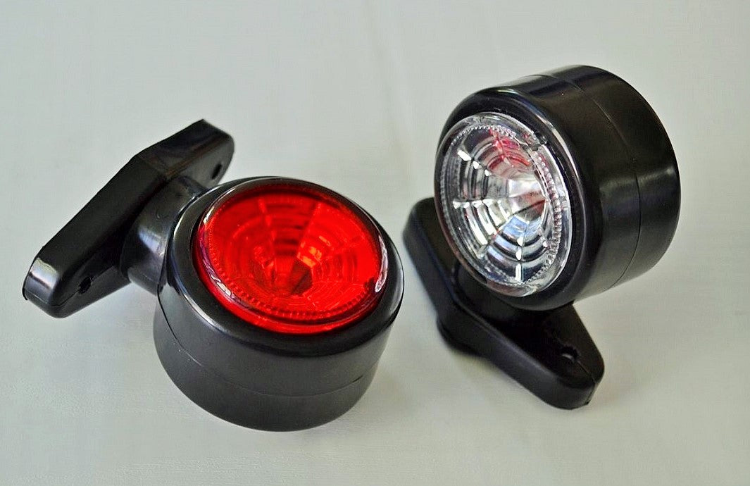 Kurze LED-Positionsleuchte, 2 Dioden, 24V, Rot/Weiß