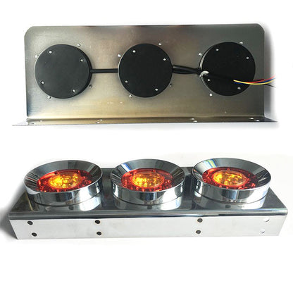 LED-Heckleuchten, Chrom, 3 runde Einheiten, 24V, 2er-Set