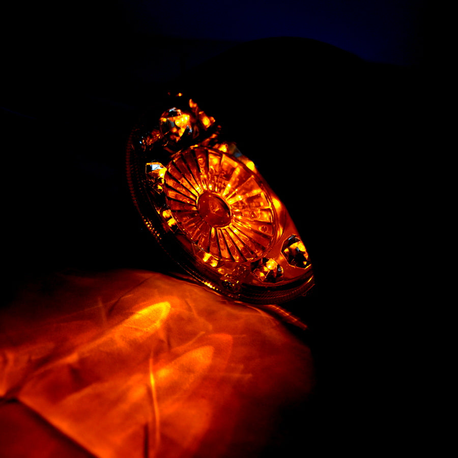 Feu LED rond chromé pour camion, 14 LED, 12 V, rouge et jaune