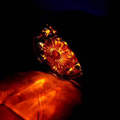 Feu LED rond chromé pour camion, 14 LED, 12 V, rouge et jaune