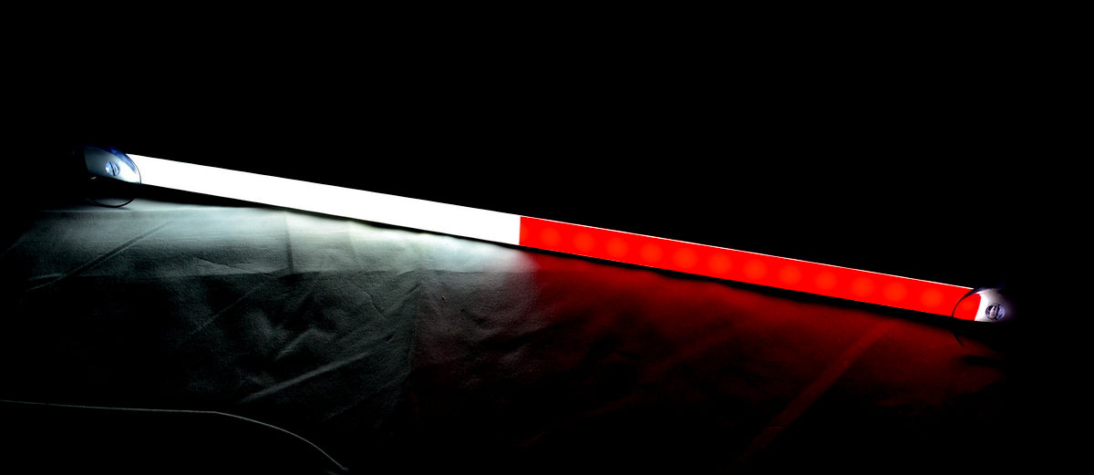 LED-Warnleuchte, 50 cm, Weiß/Rot, 12/24 V
