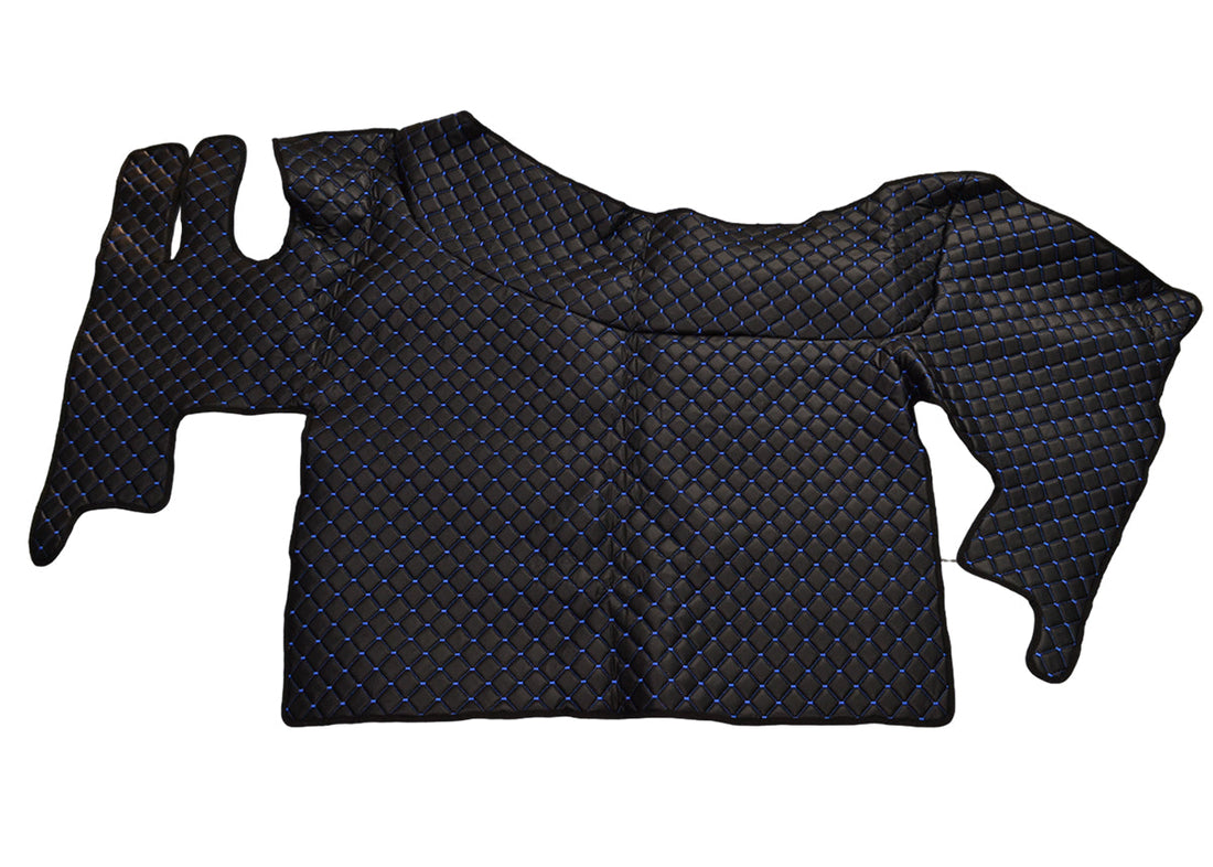 Eco Leather Floor Mat Set – suitable for Renault Gama T Planche, Black with Blue Stitching