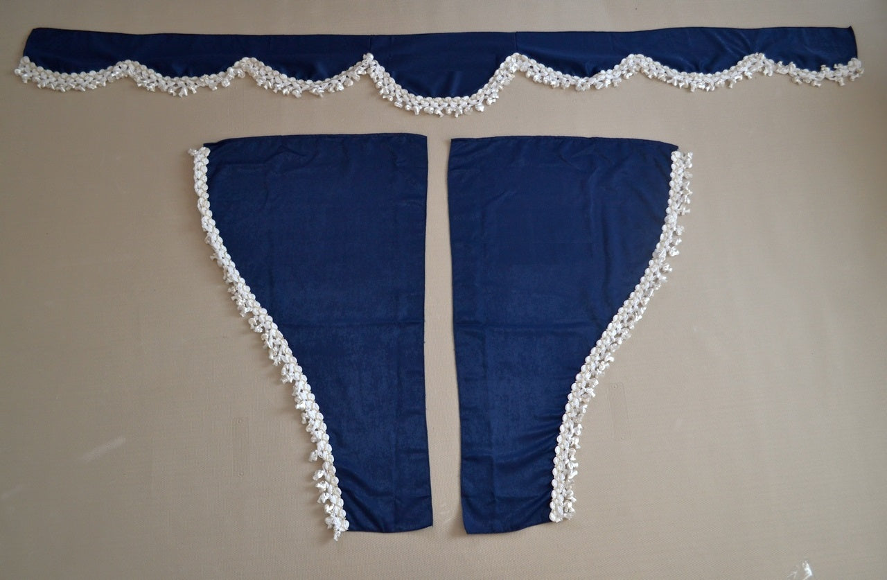 Jeu de rideaux de cabine pour camion – 3 pièces bleues pour l’intimité des cabines de véhicules utilitaires