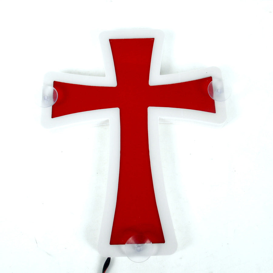 3D Illuminated Red Cross Sign, 30 × 23 × 2.5 cm