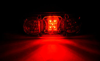 Feu arrière gauche LED ovale, 3 fonctions, 12/24 V, 205×80×53 mm