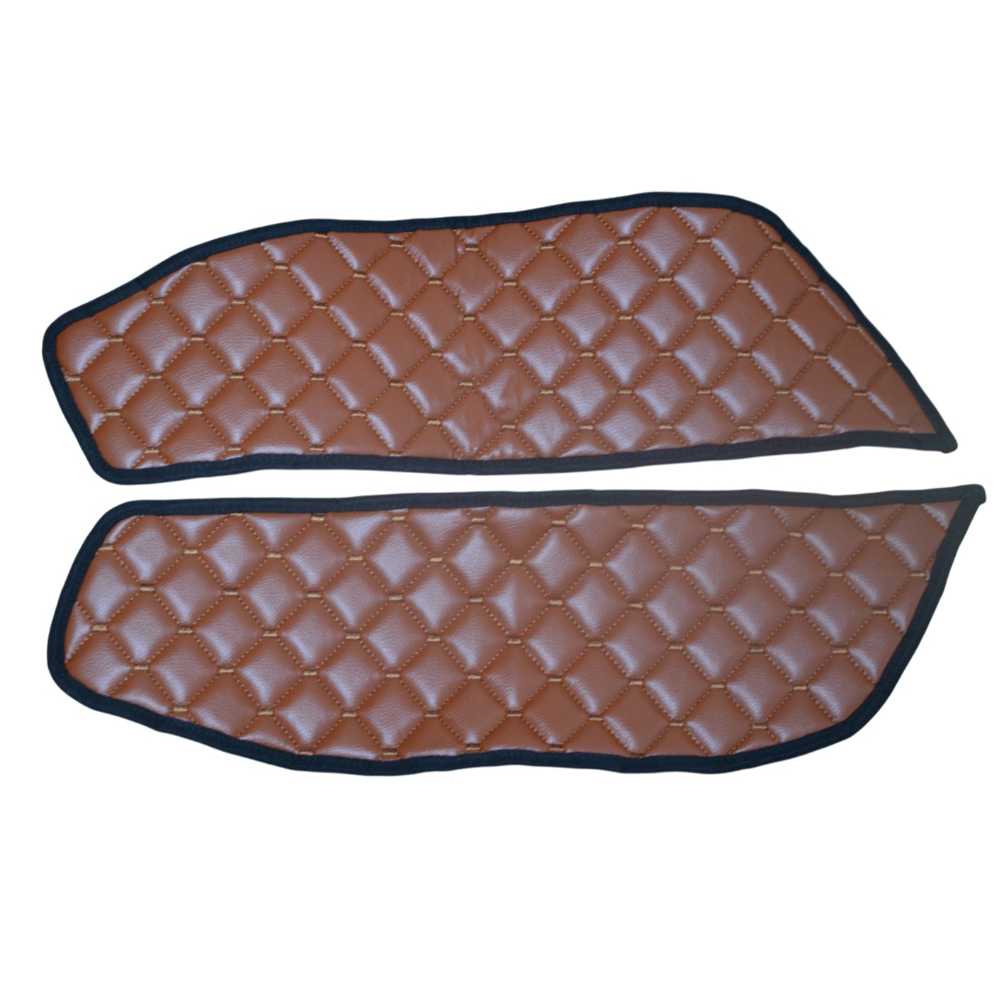 Jeu de tapis de porte 2 pièces – cuir synthétique (éco-cuir) marron, adapté pour DAF XF et XG 2021+
